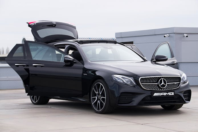 Mercedes-Benz E63 AMG Wagon - a sleek and powerful vehicle. Contact a nearby truck accident injury law firm for legal assistance.